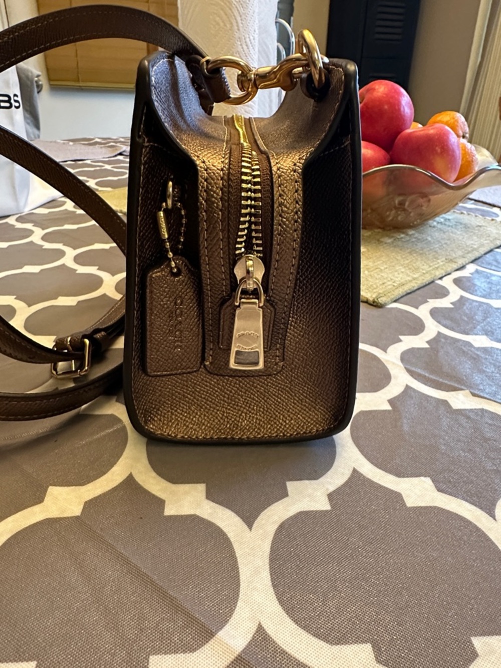 Coach Brown Signature Coated Canvas Crossbody with Gold Hardware - Picture 5 of 7
